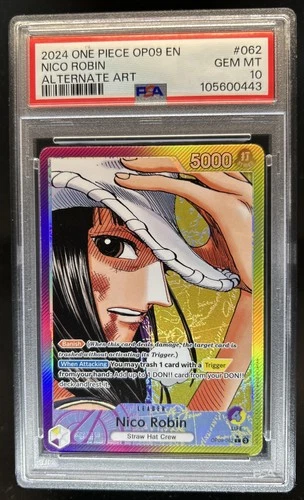 2024 One Piece Nico Robin Leader Alt Art #OP09-062 PSA 10