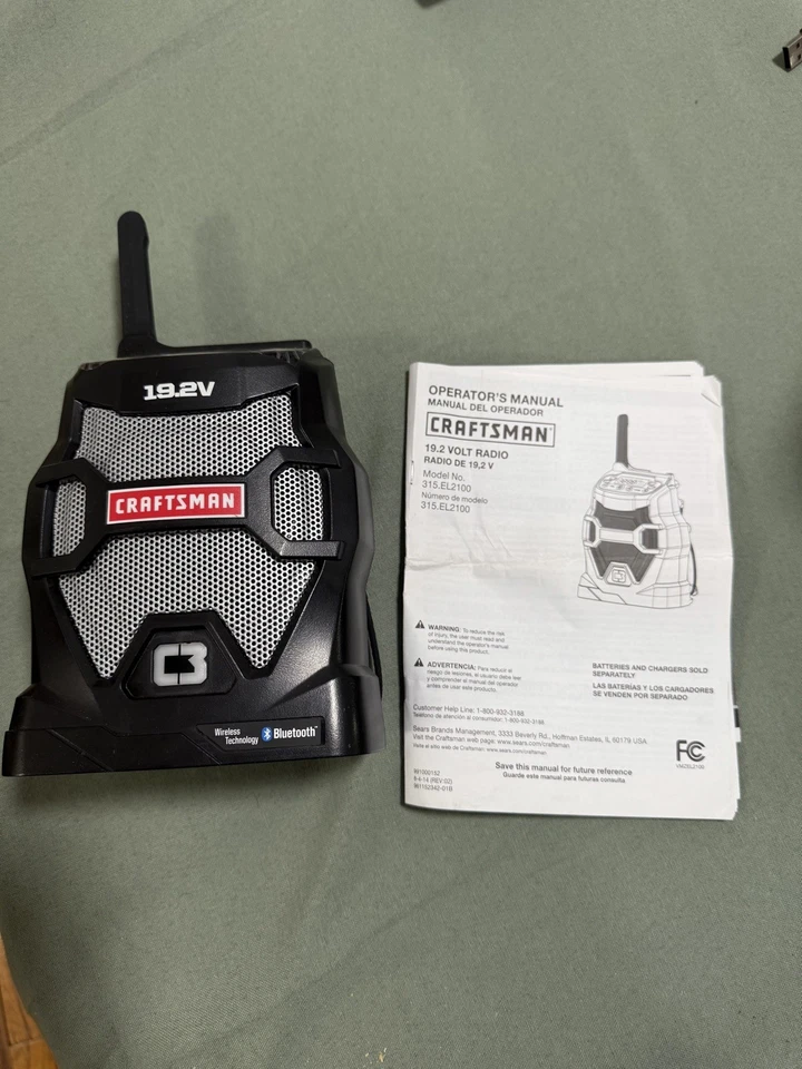 Radio Modelo Craftsman C3 19.2V Bluetooth AM/FM 315.EL2100 (Batería No Incluida) Foto 2 de 4