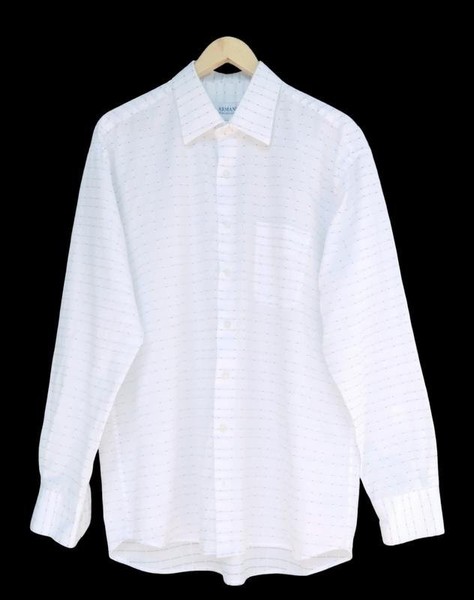 Men Armani Collezioni Shirt White Cotton 3XL