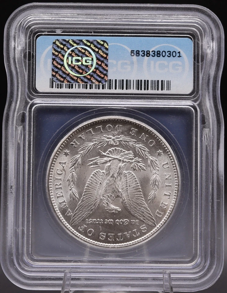 1884-CC Morgan Dollar ICG MS62+ Graded Silver Coin US Carson City - Image 2 of 4