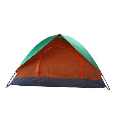 2-Person Double Door Dome Camping Tent Orange & Green