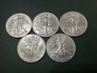 Lot of 5 - $1 American Silver Eagle Coin 1 oz BU - Random Year - US Mint