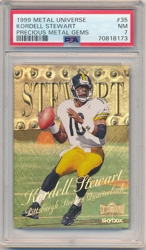 KORDELL STEWART 1999 METAL UNIVERSE #35 PRECIOUS METAL GEMS PMG #06/50 PSA 7 NM