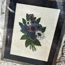 Vtg Paragon Teeny Weenies Crewel Stitchery Kit Needlecraft 0951 Violets 1974