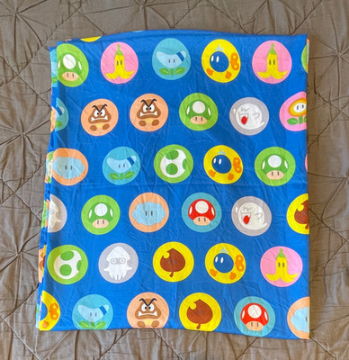 Super Mario Bros Full Flat Sheet, Blue Power-Up Character Print, Some snags