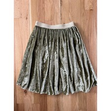 Gymboree Girl Sage Green Gold Crushed Velvet Twirl Midi Glam Holiday YM 7/8