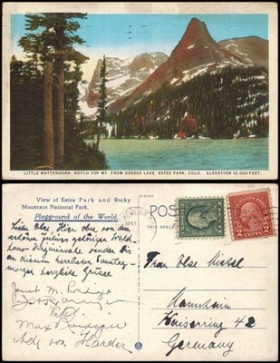 Colorado   LITTLE MATTERHORN, NOTCH TOP MT. FROM ODESSA LAKE, ESTES PARK 1930