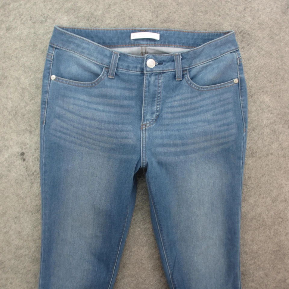 Jeans feminino LC Lauren Conrad 8 azul super magro bainha crua jeans stretch no tornozelo - Imagem 2 de 4