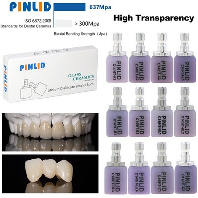 US Dental Lithium Disilicate Glass Ceramic Blocks C14 HT CAD CAM CEREC Blocks