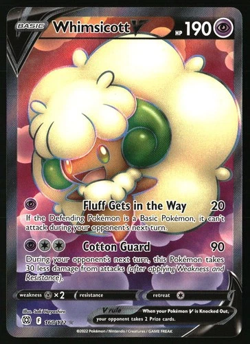 Whimsicott V (Full Art) Ultra Rare SWSH09: Brilliant Stars 160/172 NM