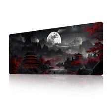 Japanese Dark Moon Gaming Desk Mat Mouse Pad XL Large Office - 31.5"x11.8"
