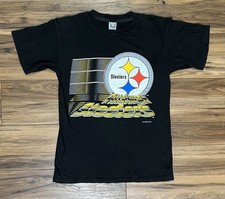 Vintage Pittsburgh Steelers Black T Shirt Sz L 1995 Single Stitch NFL VTG 90s 