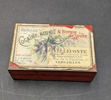 Boîte « Pastilles Cocaïne, Aconit, Borate de Soude » ancienne 1900 pharmacie 
