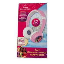 Disney Princess Headphones Bluetooth  Corded Kid Safe Volume Limiting Brand NEW