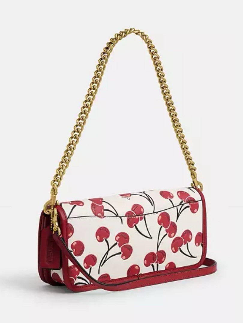 NWT Coach Originals Dinky Shoulder Bag With Cherry Print Brass