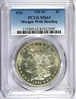 1921 PCGS MS63 Top 100 Wide Reeding Morgan Dollar