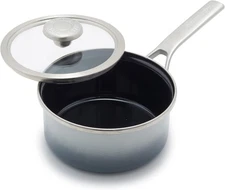 MERTEN & STORCK  1.4 Quart Saucepan With Lid - Cloud Grey -