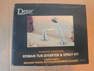 Danze D300871BNPV Plymouth Roman Tub Diverter & Spray Kit Brushed Nickel With...