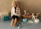 Vintage Vet Barbie Blonde Hair 11 in Fashion Doll w Accessories 1996 Pet Dr.