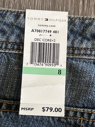 NWT Tommy Hilfiger Jeans Womens Size 8 Blue Denim Pants 32x32” Vintage 2002 - Afbeelding 15 van 24
