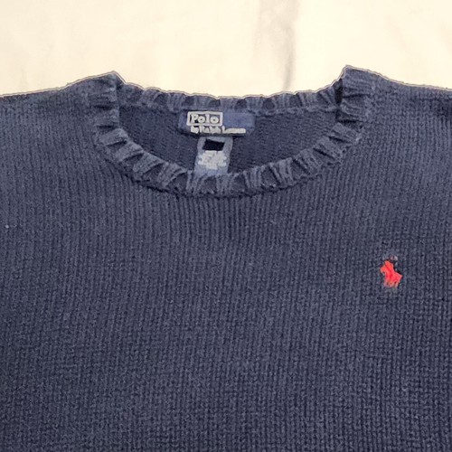 Polo Ralph Lauren Blue Long Sleeve Red Pony Pullover Sweater Sweatshirt Youth XL - Picture 2 of 7