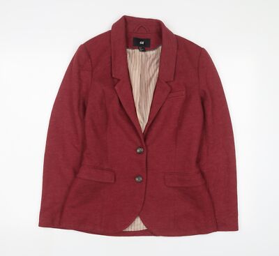 H&M Damen Sakko Blazer rot Größe 10 geknöpft