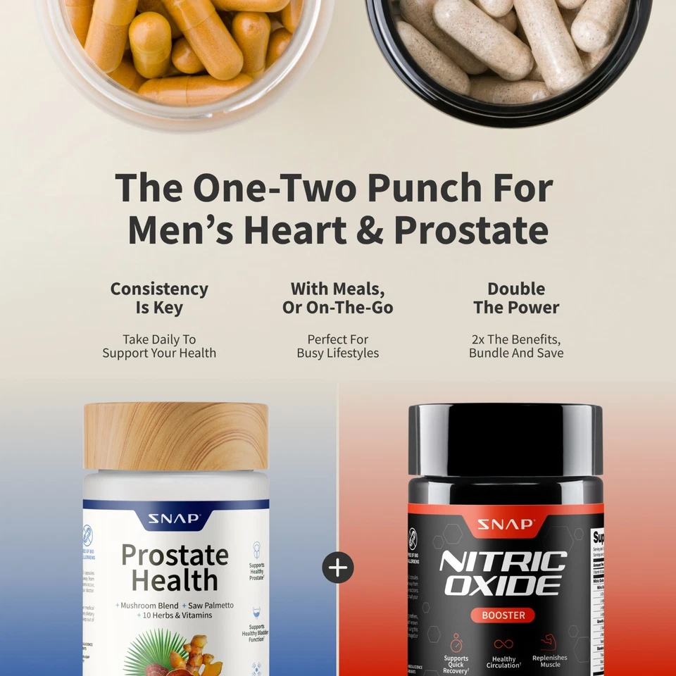 SNAP Prostate + Nitric Oxide Booster Saw Palmetto L-Arginine L-Citrulline 2 PACK - Image 4 of 4