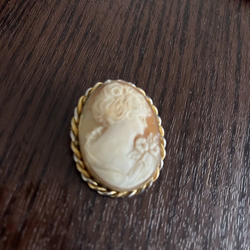 Vintage Carved Shell Cameo Pendant 1 1/4” X 1 1/2” - 第 2/4 張圖片