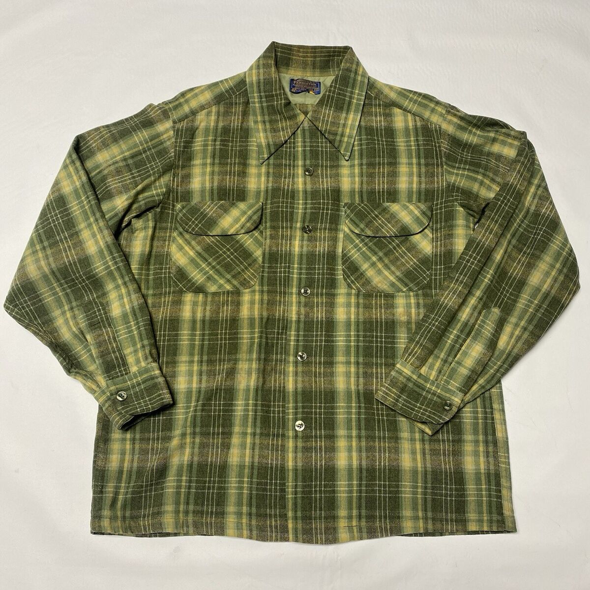 Vintage Pendleton Green Plaid Wool Board Shirt M Medium Vintage Pendleton Green Plaid Wool Board Shirt M Medium