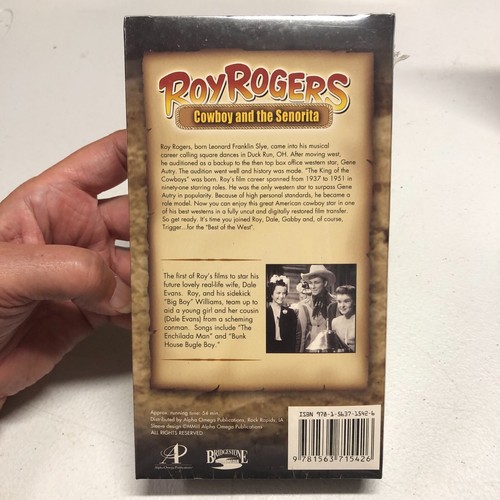 Roy Rogers Cowboy and Senorita VHS New and Sealed - Picture 3 of 8