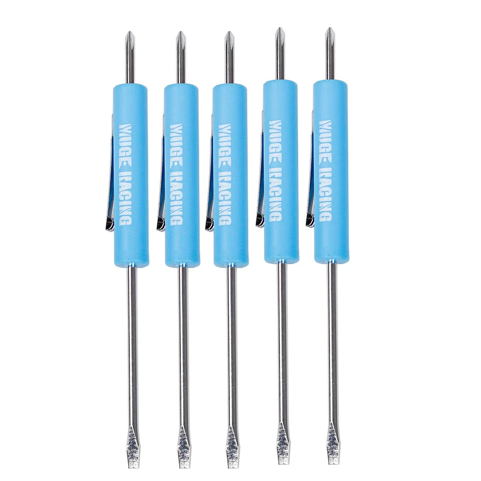 5PCS Mini Screwdriver Flat Tip with Phillips Top and Pocket Clip  - Image 4 of 4