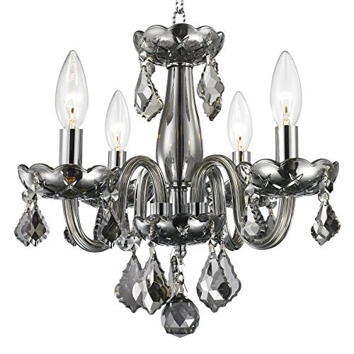 Worldwide Lighting 4 Light Crystal Chandelier Chrome Finish with Premium Grad