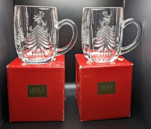 Pair Of Mikasa Crystal Mugs