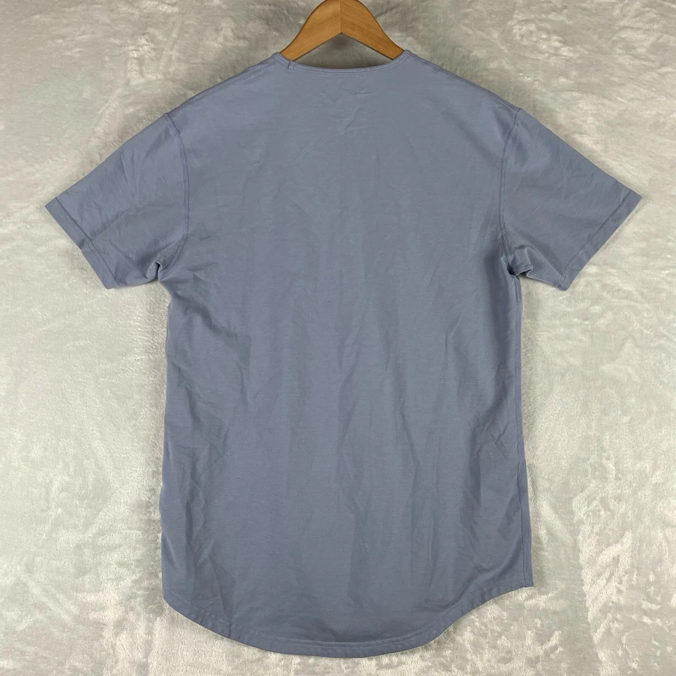 BYLT Drop Cut Shirt Mens Medium Blue Short Sleeve Performance Curved Hem - Image 2 of 4