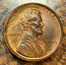 1909 Lincoln Cent Nice Original Gem Uncirculated RB CHRC