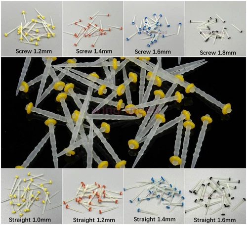 Dental Endo Quartz Fiber Post Straight Screw Thread Posts 1.0 1.2 1.4 1.6 1.8mm