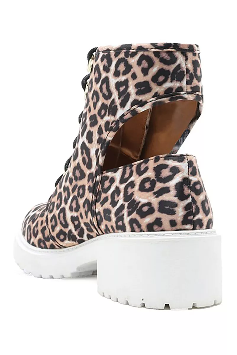 Leopard cut top out booties