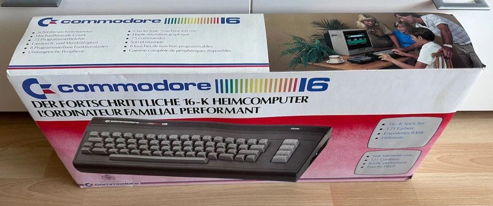 Commodore C 16, a Power Plug, Manual, Boxed, Boxed, Top, Very Good