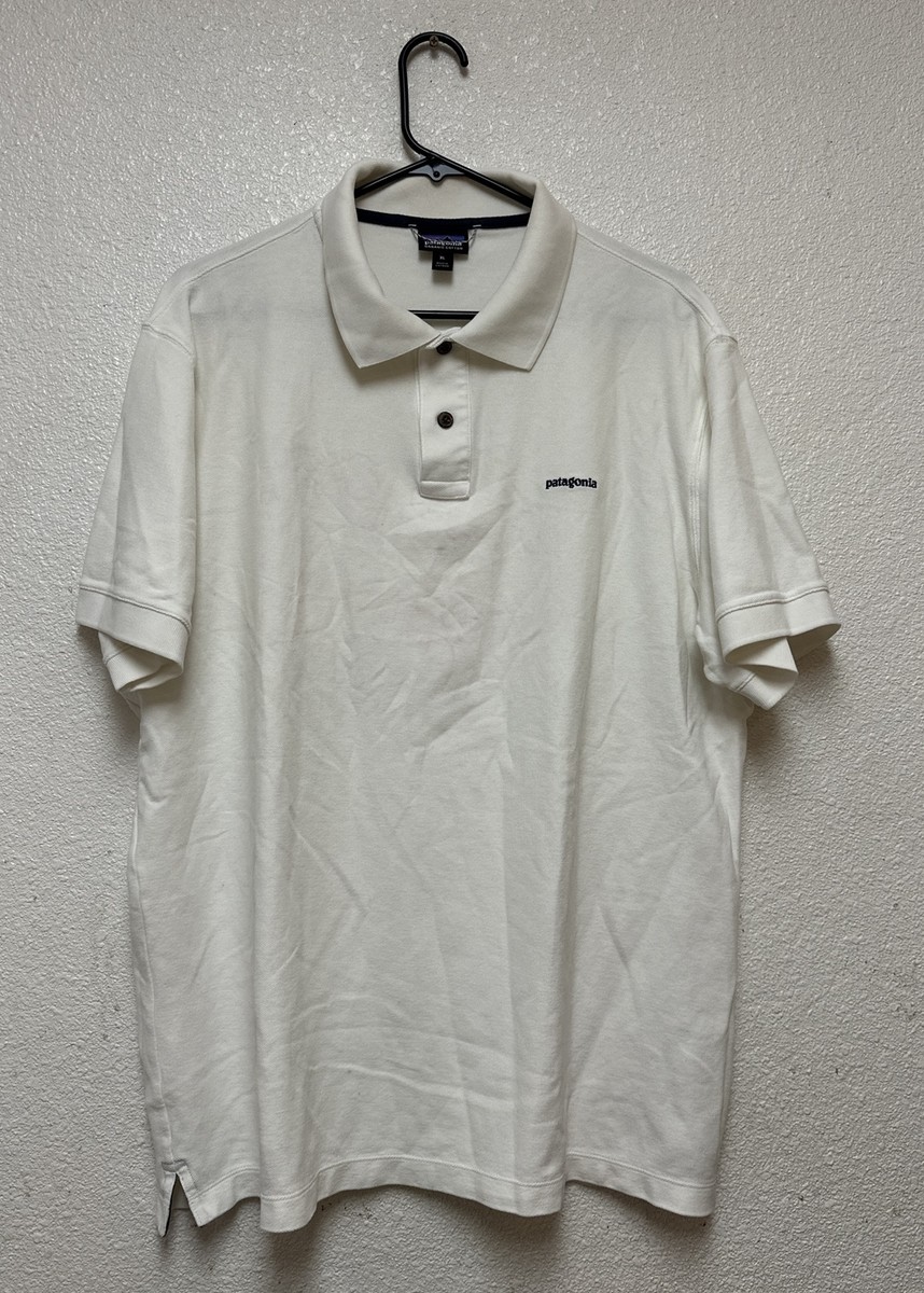 Patagonia ポロシャツ size:S 白 organic cotton Patagonia Men's White Polo Shirt Short Sleeve Organic Cotton Sz XL