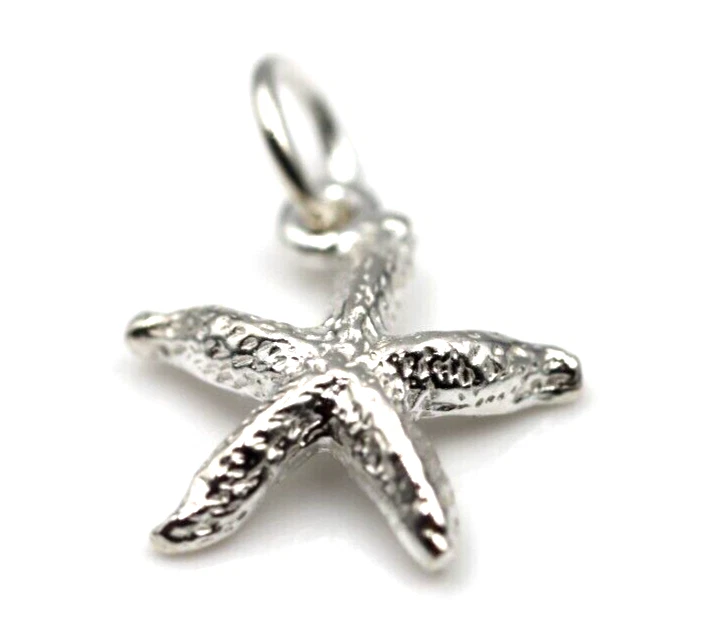 Sterling Silver 925 Small Starfish Pendant Charm + jump ring -Free post