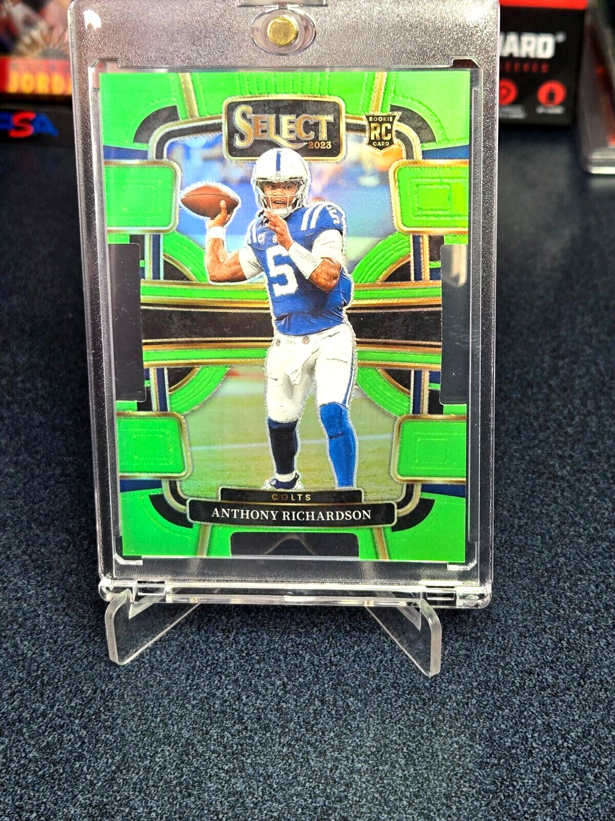 2023 Panini Select Anthony Richardson #43 Rookie Lime Green Die-Cut Prizm /599