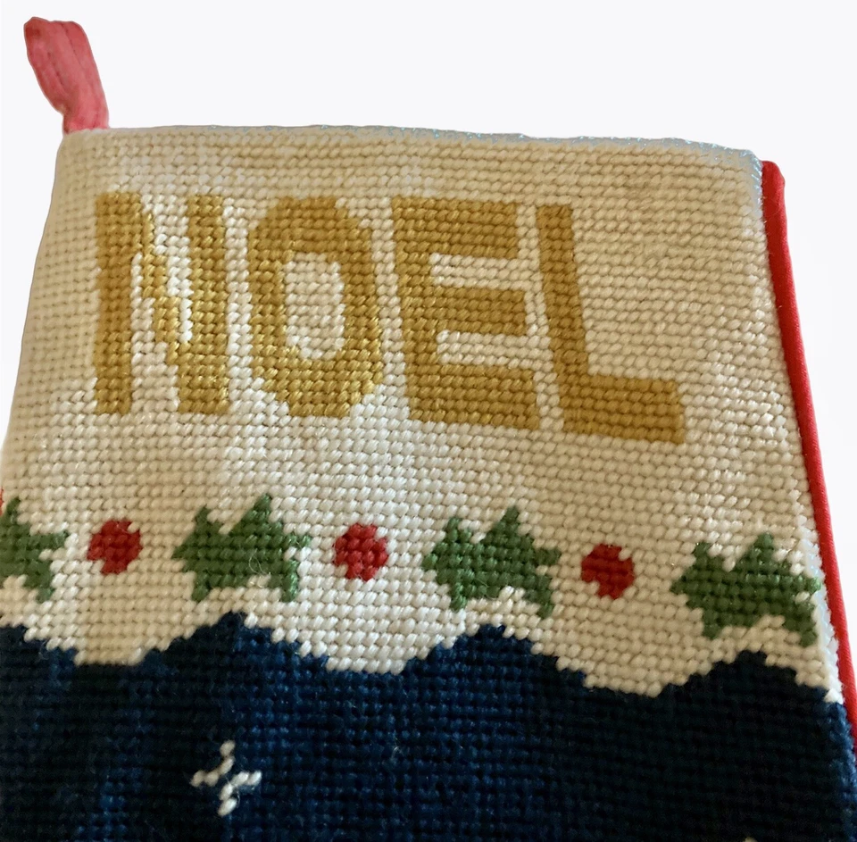 Needlepoint 100 % lana con NOEL + Frosty the Snowman + Rudolf - Medias de Navidad Foto 3 de 4