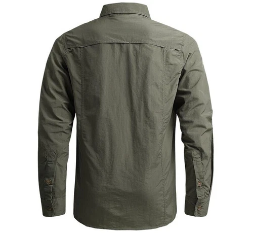 Mens Quick Dry Long Sleeve Shirts Breathable Hiking Work Military Army Shirt Top - Picture 7 of 38