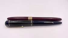 Vintage 2Ps EVERSHARP NAVY BLUE SKYLINE PEN/SHEAFER’S BURGUNDY RED FIRM 14K USA