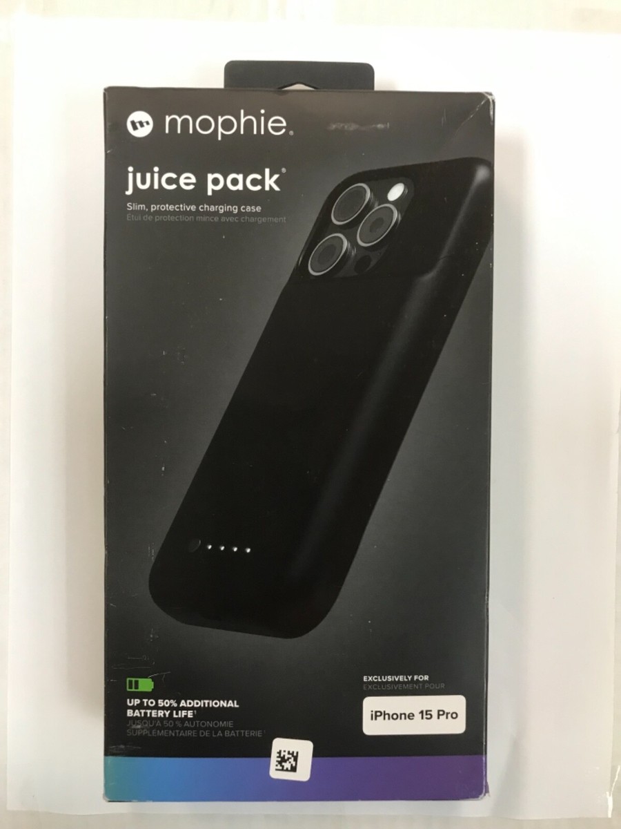 mophie - Juice Pack battery case iPhone 15 Pro - Black mophie - Juice Pack battery case iPhone 15 Pro - Black