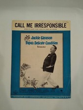 Vintage Piano Sheet Music 1963 Call Me Irresponsible Jackie Gleason