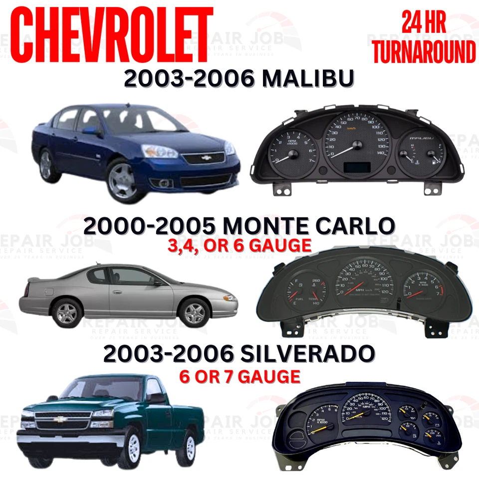 Solo servicio de reparación GM Chevrolet SSR Trailblazer cuadro de instrumentos 03-07 Foto 3 de 4