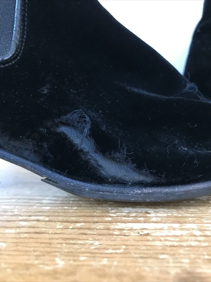 Penelope Chilvers Cubana Negro Terciopelo Aplastado Tacón Botines Zapatos 9 39.5 Foto 4 de 4