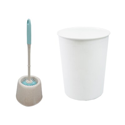 JVL Antibac Toilettenbürste und weißer Kunststoffeimer Badezimmer Set