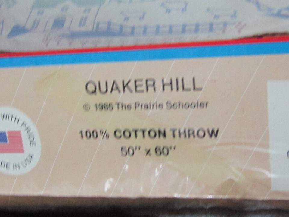 Quacker Hill Crown Craft Throw Blanket 1985 MCM Colors 50"×60" Green Blue eBay